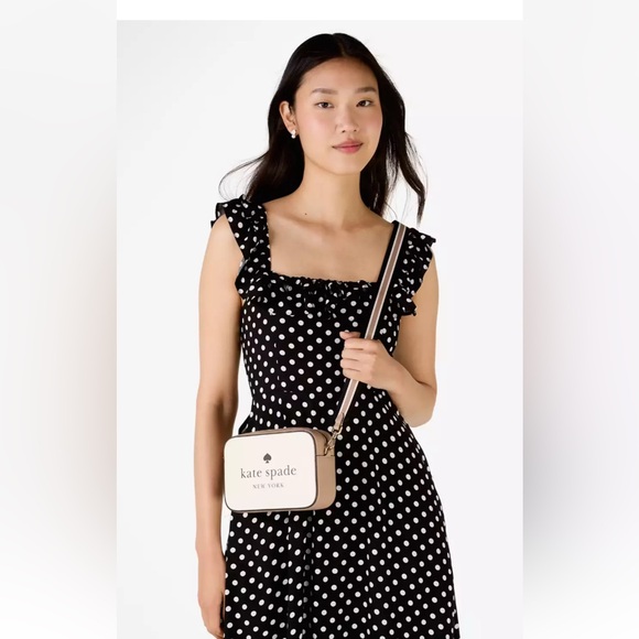 New Kate Spade Oh Snap Colorblock Mini Camera Bag Toasted Hazelnut Multi - Picture 3 of 7